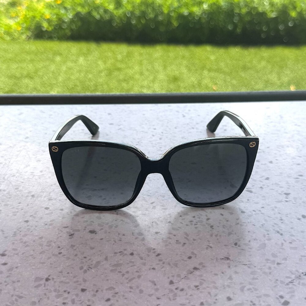 Gucci GG0022S 001 Black Black Grey Sunglasses Women - Picture 8 of 13